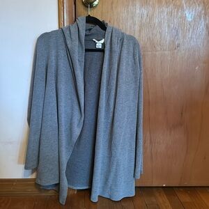 Loft medium heather gray cardigan with hood